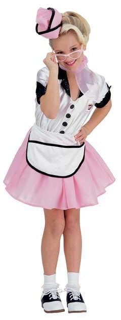 Girls 50s Soda Pop Diner Girl Costume 1950 S Costumes Mega Fancy Dress