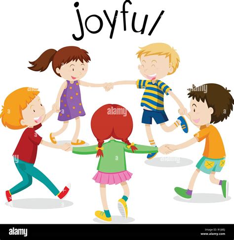 English Vocabulary Word Of Joyful Illustration Stock Vector Image And Art