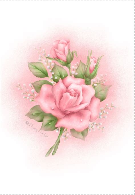 Free Printable Pink Roses Greeting Card Flower Art Roses