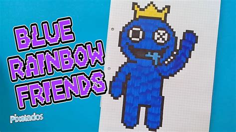 Como Dibujar Blue Rainbow Friends Pixel Art Pixelados Youtube