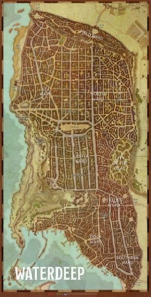 Dungeons And Dragons Waterdeep Wards City Map Toysonfireca