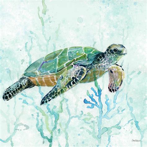 Sea Turtle Swim 1 Painting By Carol Robinson Fine Art America