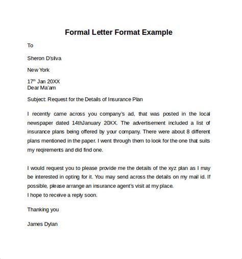 Download our formal letter templates and examples here and create your own formal letter with standard, professional, and correct format. FREE 9+ Formal Letters in MS Word | PDF