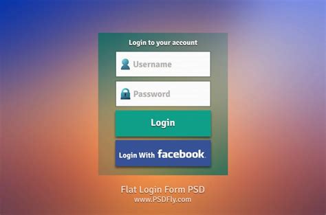 Flat Login Form Psd Psd Fly Download Free Psd Files