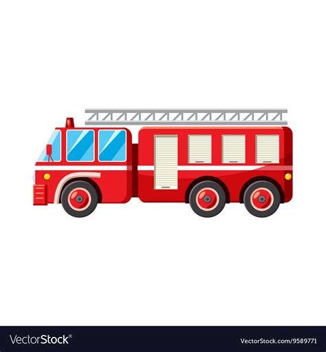 Fire Truck Icon In Cartoon Style Royalty Free Vector Image