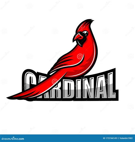 Modern Cardinal Bird Logo Cartoon Vector 173744455
