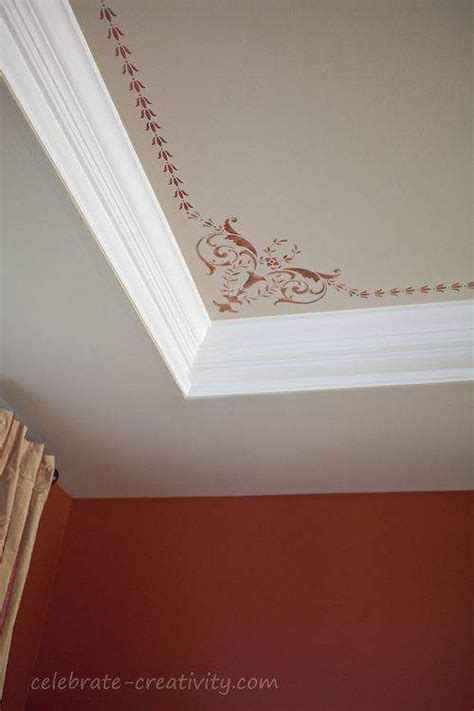 How To Add A Stencil To A Ceiling Ceiling Design Ceiling Decor