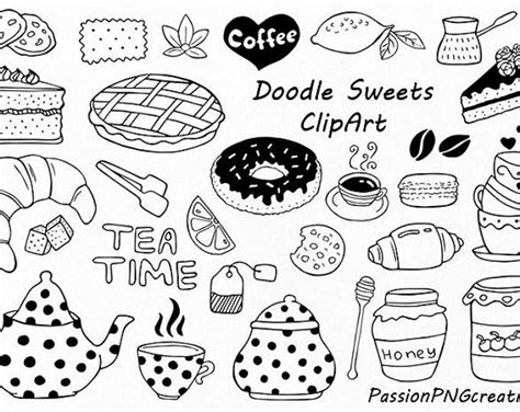 Big Set Of Doodle Summer Cliparts Hand Drawn Vacation Clipart Digital