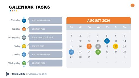Calendar Timeline Toolkit Daily Tasks View Slidemodel