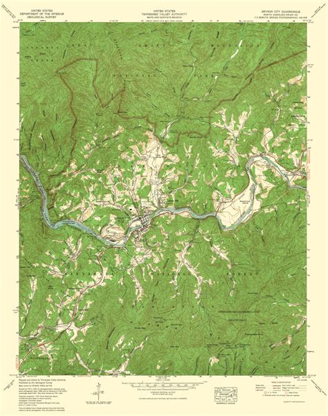 Historical Topographical Maps Bryson City Quad North Carolina Nc