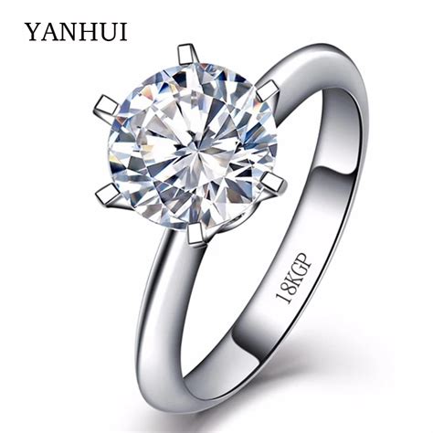 Big Promotion Pure Gold Ring With 18kgp Stamp Real White Gold Color