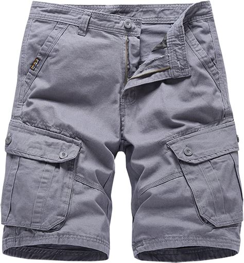 mens long cargo shorts multi pockets durable baggy work short pant outdoor cotton casual