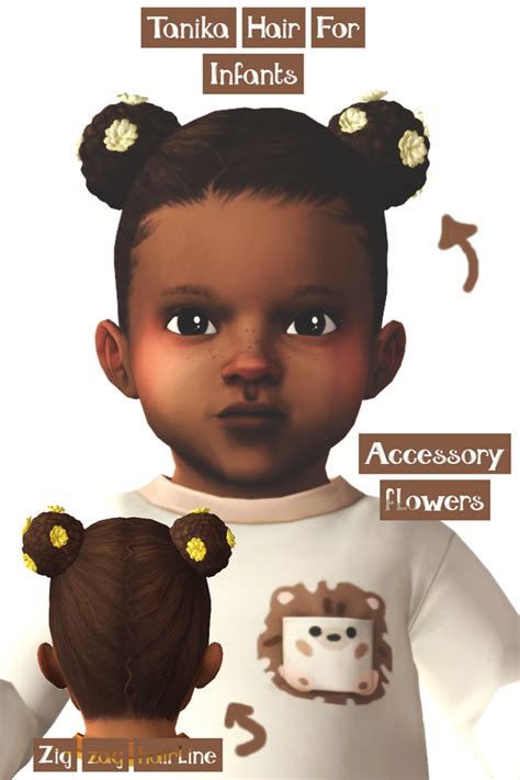 Tanika Hair For Infants Ravensim Sims 4 Toddler Sims Baby Sims 4