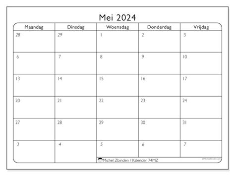 Kalender Mei 2024 74 Michel Zbinden Nl