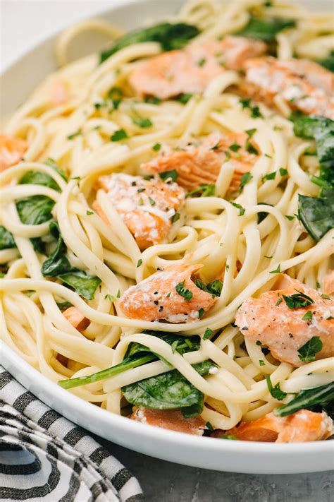Creamy Salmon Pasta With Spinach The Cooking Jar