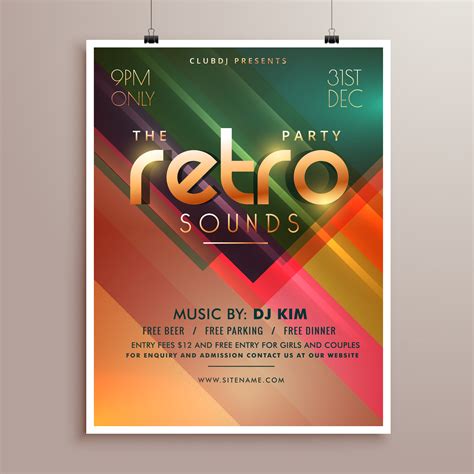 Retro Music Party Event Flyer Invitation Template Download Free