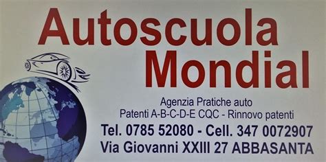 Autoscuola Mondial Autoscuola A Abbasanta Per Il Rinnovo Patente Di Guida Scaduta