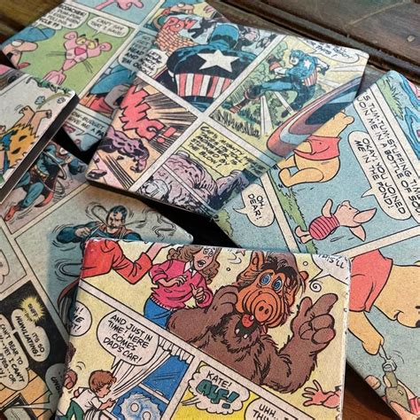 Vintage Comic Book Ceramic Coaster 70s 80s 4x4 Square Coaster In