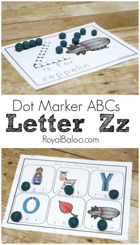 Alphabet dot marker printables free. Learn ABCs with Letter Zz Dot Marker Printables - Royal Baloo