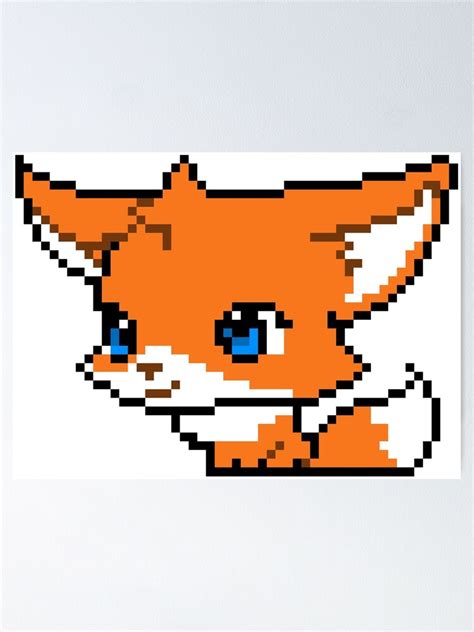 Cute Pixel Fox T Shirt Phone Cases And More Poster By