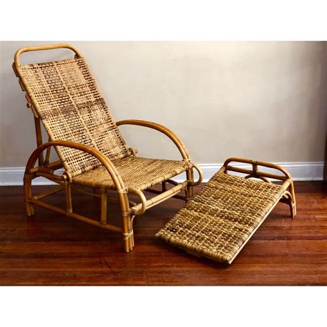 Mid century lounge wicker chair expo 58 czechoslovakia. Vintage Mid Century Modern Bamboo Rattan Pretzel Arm ...