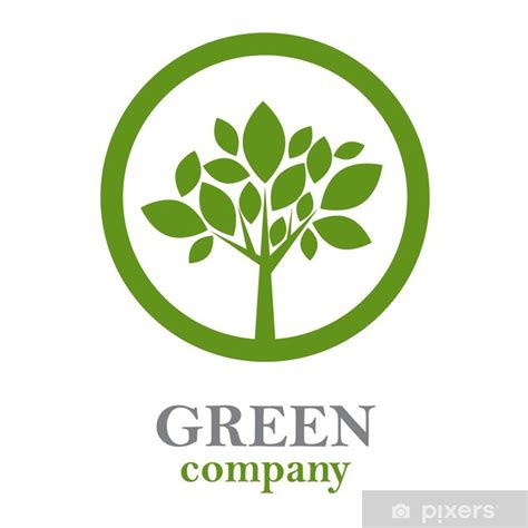 Sticker Logo Green Tree Forestry Companies Vector Pixersnetau