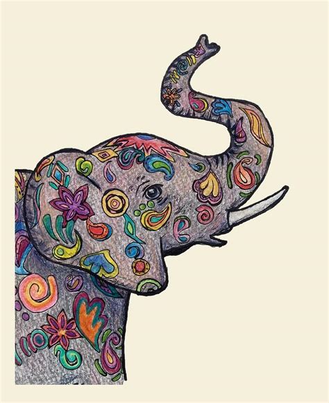 Colorful Elephant Drawing At Explore Collection Of