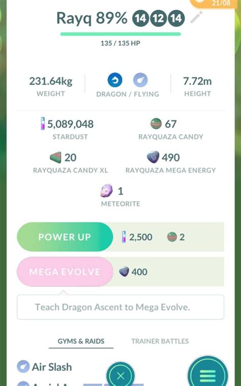 How To Mega Evolve Meteorites Rayquaza In Pokémon Go
