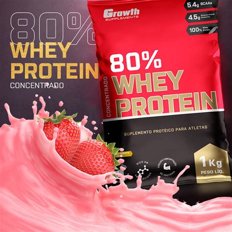 Whey Protein Concentrado 1kg Growth Supplements Shopee Brasil