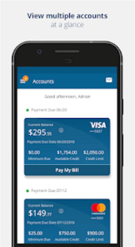 Schedule payments and review account activity, balances, payment history, offers and more!fast and secure account accessfast and secure sign in with fingerprint (available on capable devices). Credit One Bank Mobile for Android - Download