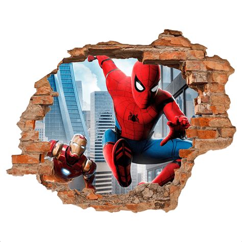 3d Spiderman Vinilo Spiderman 3d Murales De Pared