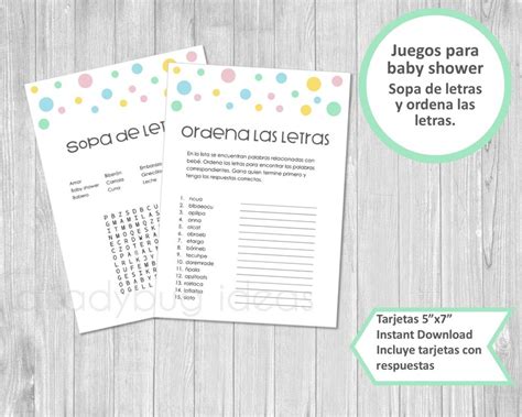 Baby Shower Juegos Sopa De Letras Baby Shower Ideas