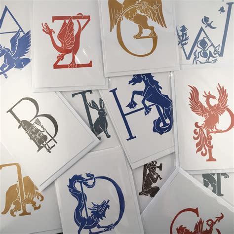 Mythical Creature Alphabet Cards Quints Prints