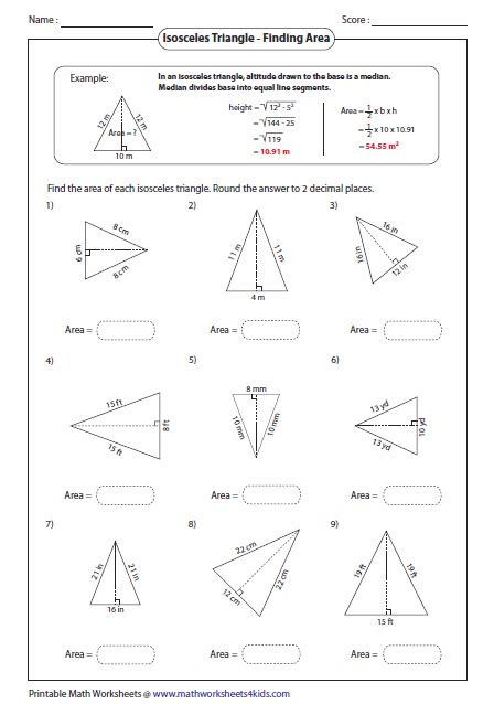 Isosceles Equilateral Triangle Worksheet