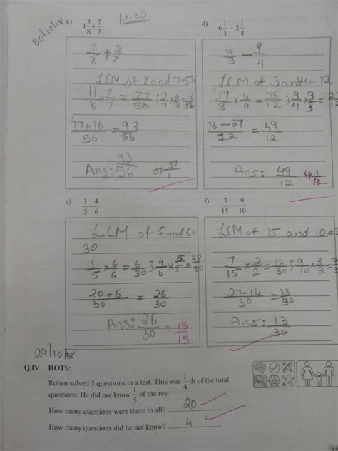 Math Ch Fractions Workbook Work