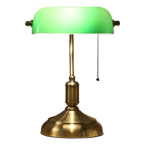 Buy Traditional Bankers Lamp Handmade Emerald Green Glass Shadesatin