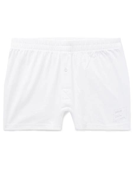 Entireworld Slim Fit Organic Cotton Jersey Boxer Shorts In White For Men Lyst