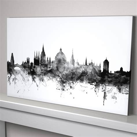 Oxford Skyline Cityscape Black And White By Art Pause