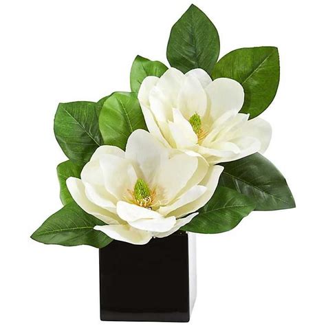 Magnolia Black Vase Artificial Flower Arrangements Artificial