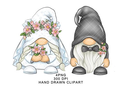 wedding gnome png clipart bride and groom cute gonk ukraine etsy in 2023 gnomes crafts