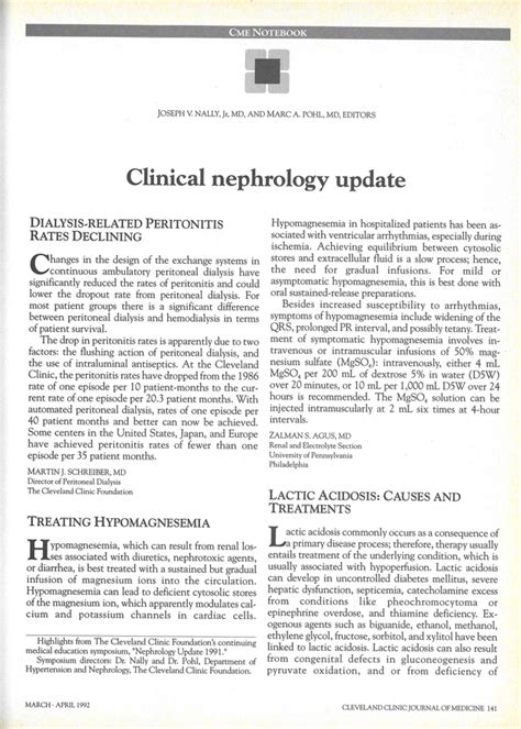 Treating Hypomagnesemia Cleveland Clinic Journal Of Medicine