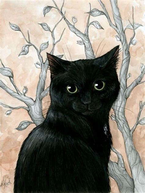 Women In Art History Black Cat Art Cats Illustration Cat Artwork