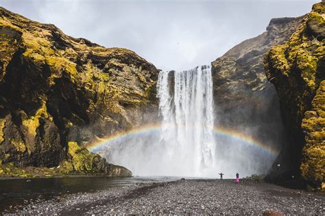 Skógafoss With Rainbowpixabay Iceland Escape