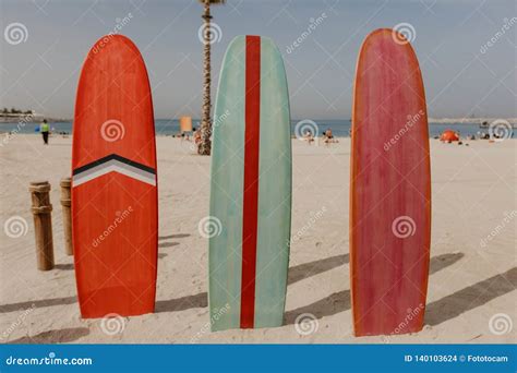 Surfboards On The Beach Place Stock Photo Image Of Sunny Blue 140103624