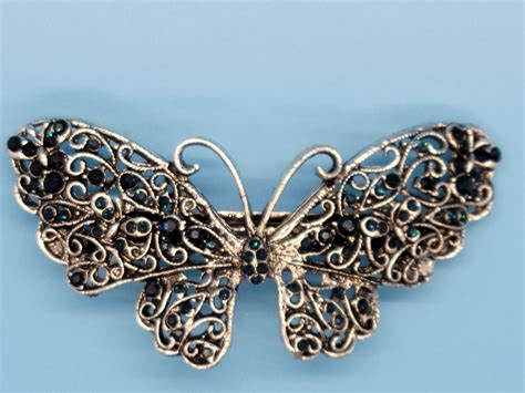 bridal hair clip crystal butterfly wedding hair clip hair etsy