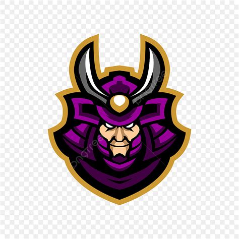 Esports Clipart Png Images Purple Samurai Esports Logo Illustration Gaming Mascot Png Image