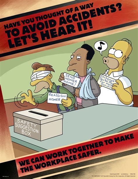 Workplace Safety Posters Simpsons Avoid Accidents S1108 Safety