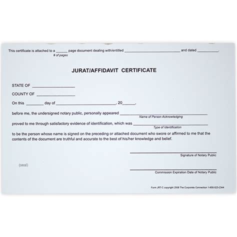 Jurat Affidavit Notary Certificates Simply Stamps