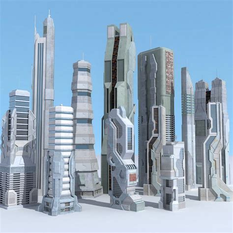 Sci Fi Futuristic City 3d Fbx Футуристическая архитектура Город