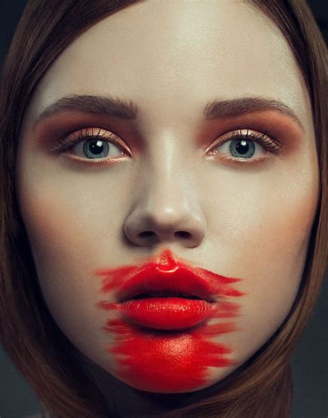 Smeared Lipstick Editorials Avant Garde Makeup Smeared Lipstick Fantasy Makeup